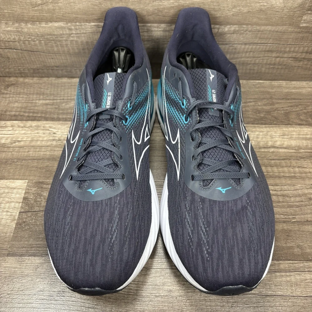Mizuno Wave Inspire 21 Blue Gray Mens US Size 16 Wide 411492.9W00 Running Shoes - Picture 2 of 9